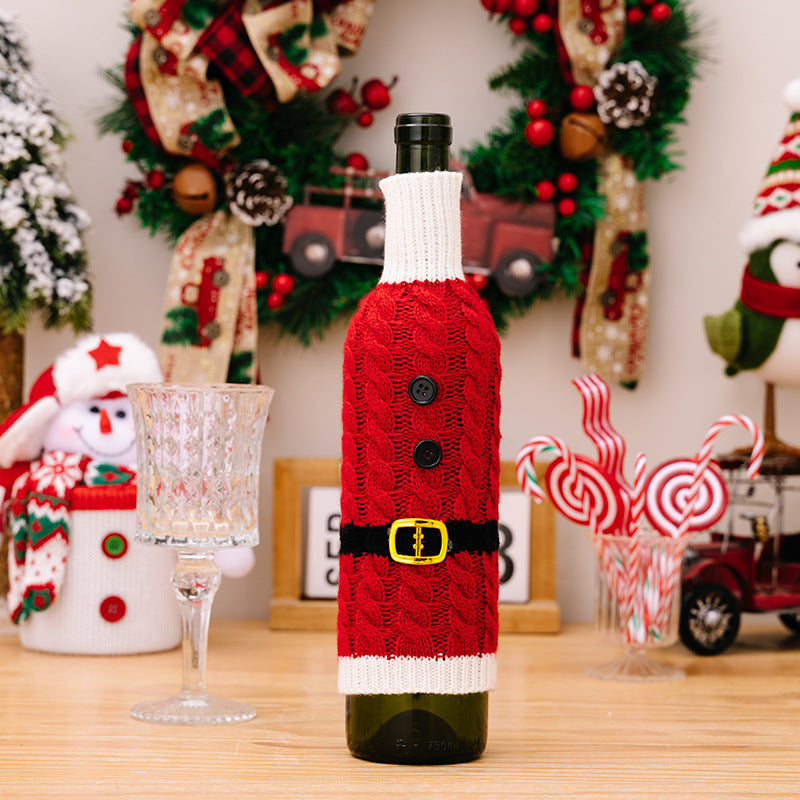 Christmas Knitted Dress Bottle Cover