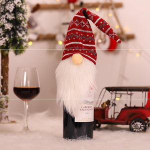 Christmas Santa Knitted Bottle Cover