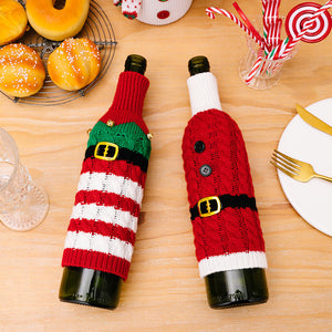 Christmas Knitted Dress Bottle Cover