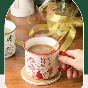 Creative Christmas Red Painted Ceramic Mug