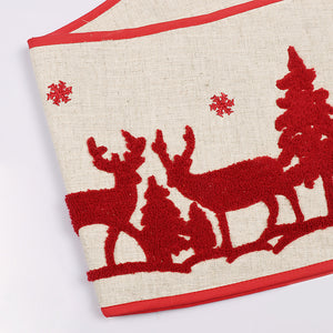 Christmas Elk Foldable Tree Skirt Decoration