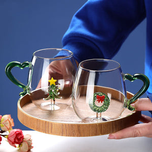 Creative 3D Christmas Glass Cup