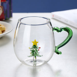 Creative 3D Christmas Glass Cup