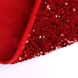 Red Sequins Christmas Tree Skirt Decoration