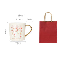 Carica l&#39;immagine nel visualizzatore di Gallery, White Christmas Mug With Gold Handles
