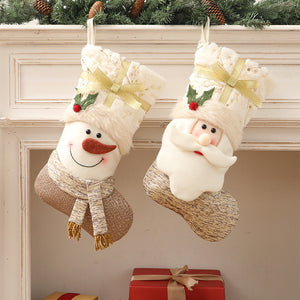 White Nordic Style Christmas Stockings