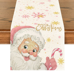 Pink Pastel Christmas Table Runner