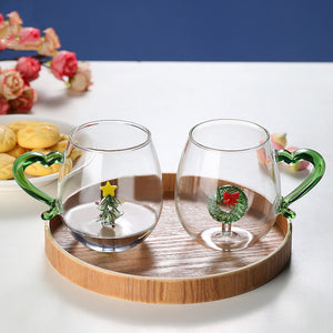 Creative 3D Christmas Glass Cup