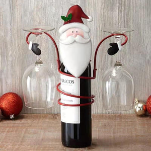 Christmas Wine Glass Tabletop Iron Craft