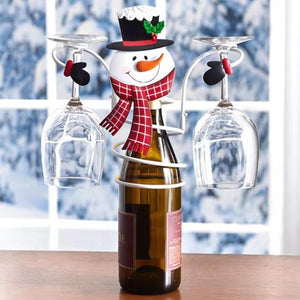 Christmas Wine Glass Tabletop Iron Craft