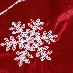 Red Velvet Cloth Christmas Snowflake Tree Skirt