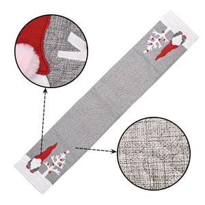 Red Santa Claus White Christmas Table Runner