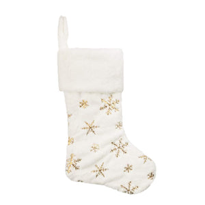 Christmas Embroidery Snowflake Plush Stockings