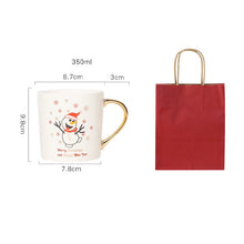 Carica l&#39;immagine nel visualizzatore di Gallery, White Christmas Mug With Gold Handles
