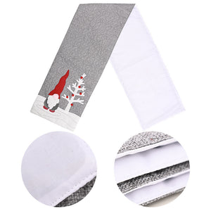 Red Santa Claus White Christmas Table Runner