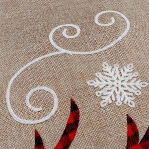 Linen Deer Christmas Tree Skirt Decoration