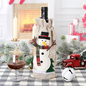 Christmas Linen Holiday Bottle Decoration