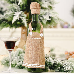 Rustic Lace Apron Wine Bottle Cover