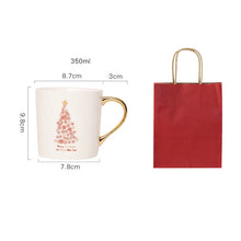 Carica l&#39;immagine nel visualizzatore di Gallery, White Christmas Mug With Gold Handles
