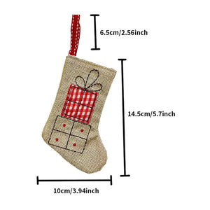 Linen Embroidered Christmas Stockings