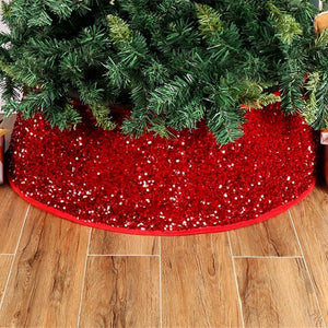 Red Sequins Christmas Tree Skirt Decoration