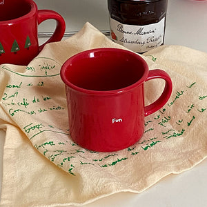 Simple Christmas Red Ceramic Mug