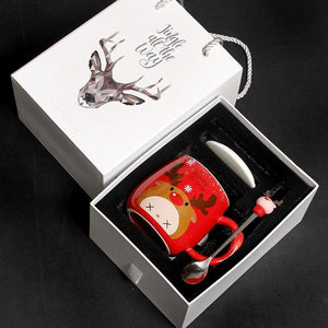 Cute Christmas Elk Ceramic Mug