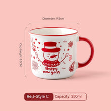 Carica l&#39;immagine nel visualizzatore di Gallery, Creative Christmas Red Painted Ceramic Mug
