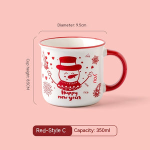 Creative Christmas Red Painted Ceramic Mug