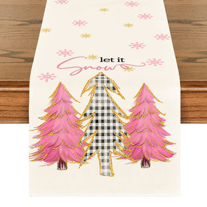 Pink Pastel Christmas Table Runner