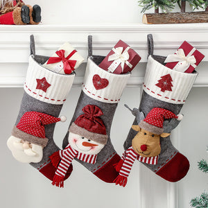 Vintage 3D Christmas Decoration Stockings