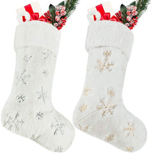 Carica l&#39;immagine nel visualizzatore di Gallery, Christmas Embroidery Snowflake Plush Stockings
