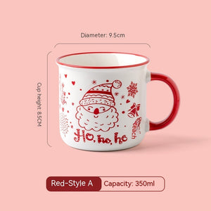 Creative Christmas Red Painted Ceramic Mug