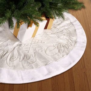 White Snowflakes Christmas Tree Skirt