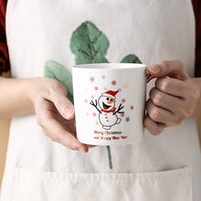 Carica l&#39;immagine nel visualizzatore di Gallery, White Christmas Mug With Gold Handles
