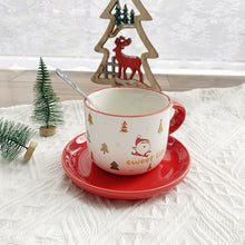 Carica l&#39;immagine nel visualizzatore di Gallery, White and Red Christmas Ceramic Coffee Cup
