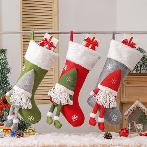 Knitted Santa Claus Christmas Stockings