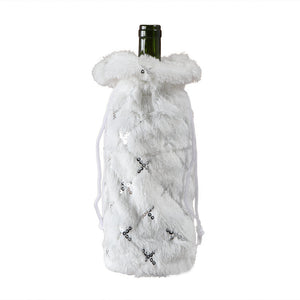 Plush Snowflake Christmas Bottle Cover