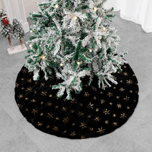 Carica l&#39;immagine nel visualizzatore di Gallery, Black Embroidered Velvet Christmas Tree Skirt
