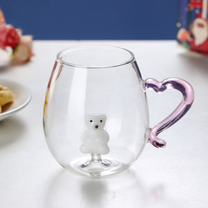 Creative 3D Christmas Glass Cup