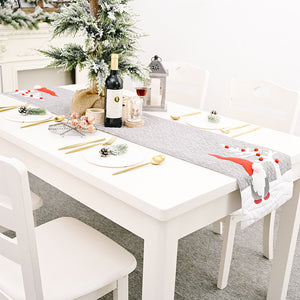 Red Santa Claus White Christmas Table Runner