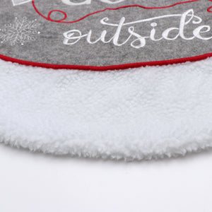 Grey and White Christmas Tree Skirt Decoration